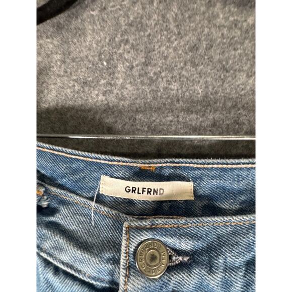 GRLFRND Shorts Women 26 Blue‎ Adriana High Rise Cut Off Denim Distressed - Picture 2 of 8